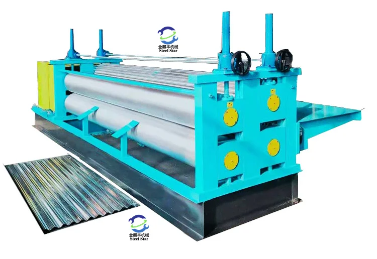 Barrel corrugated roll forming machine，Barrel corrugated machine，Barrel Corrugation Machine - Roll Forming Machine， barrel corrugated sheet metal roll forming machine，Barrel type corrugated roof forming machine，Corrugated Barrel Type Roofing Sheet Roll Forming Machine，Barrel Type Metal Corrugated Wave Roofing Iron Sheet Roll Forming Machine，Thin thickness 0.12-0.3mm barrel corrugated roll forming machine is using for thin galvanized coil.，This barrel type corrugation machine or barrel corrugated sheet machine is capable to produce corrugated sheets from 0.12-0.3mm thickness.，Barrel Corrugated Roofing Sheet Machine， Corrugated Sheet Roll Forming Machine，barrel corrugated sheet machine，Barrel Corrugated Roof Sheet Making Machine .corrugated machines，zinc sheet making machine barrel type roofing，Barrel corrugation metal sheet roll forming machine，G550 Barrel Corrugation Machine，Africa Market Barrel Corrugated Sheet Forming Machine is a kind of roofing sheet roll forming machine for making roofing panel sheet