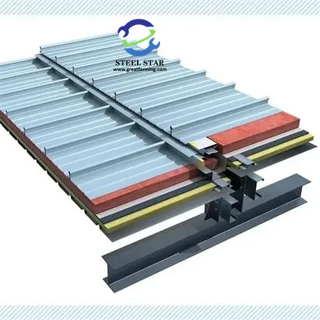 Standing Seam Roll Forming Machine,Standing Seam Forming Machine,Standing Seam Machine,Applications: Standing seam panels produced by these machines are widely used in residential, commercial, and industrial roofing due to their durability, resistance to harsh weather, and attractive appearance.